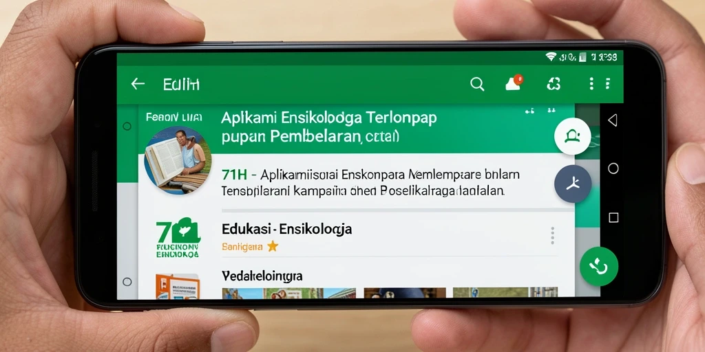 Antarmuka menarik dan intuitif dari aplikasi Ensiklopedia 71H.