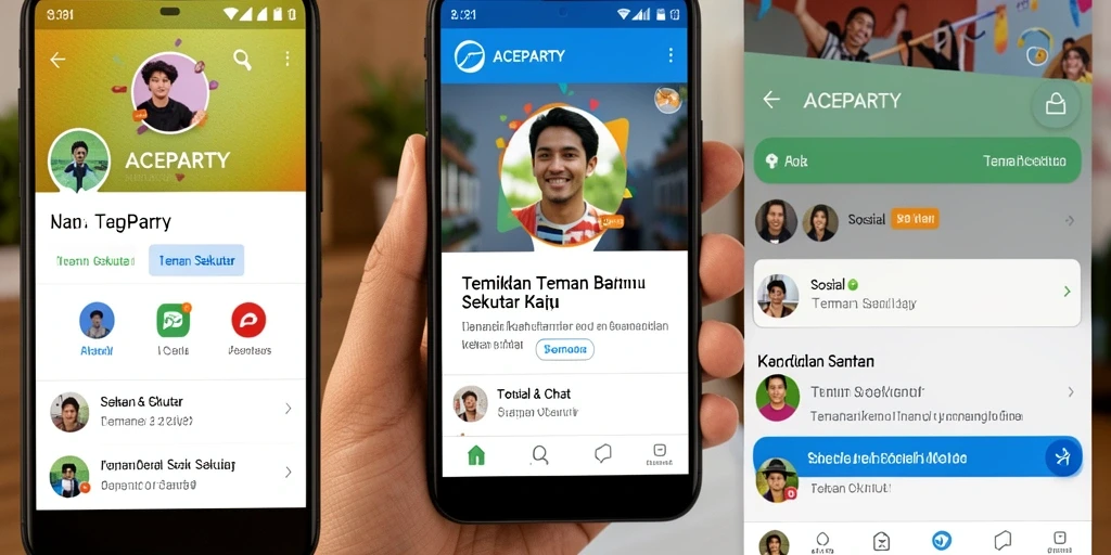 Tampilan antarmuka ACEPARTY yang sederhana dan menarik.