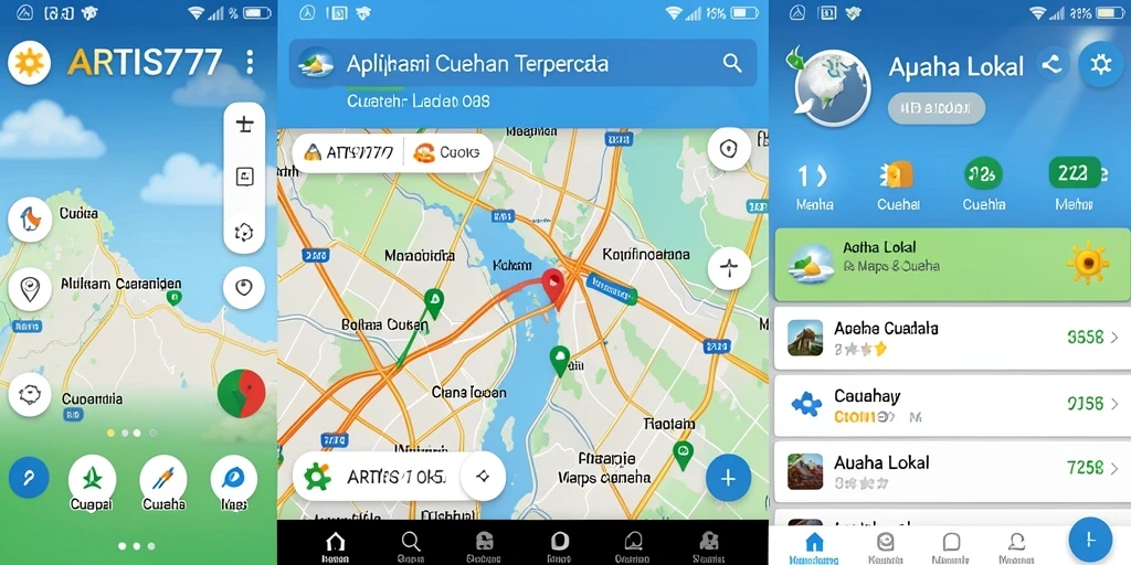 Tampilan antarmuka aplikasi Cuaca Lokal ARTIS777 yang informatif.