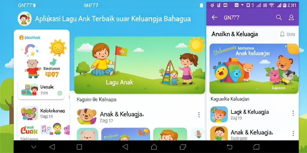 Antarmuka GN777 yang menyenangkan dengan lagu-lagu anak.