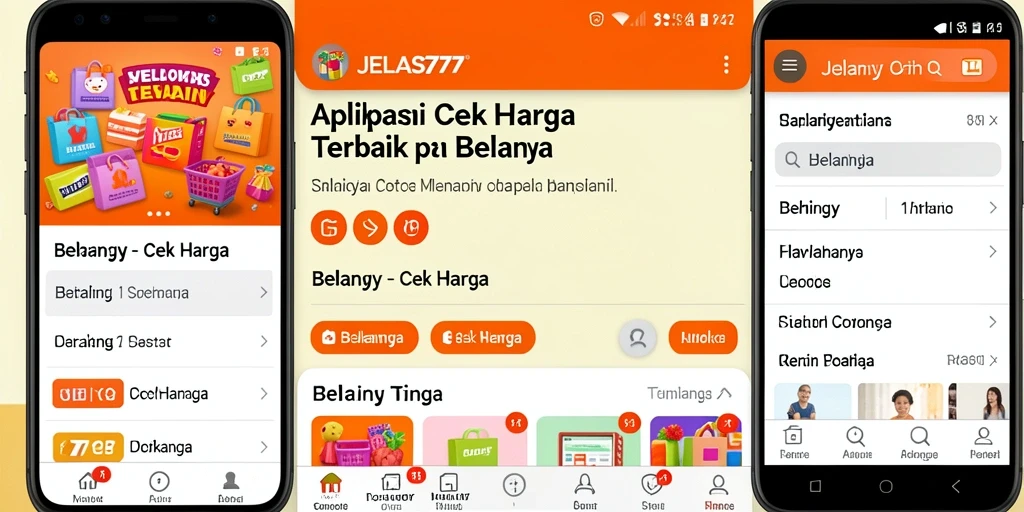 Antarmuka aplikasi JELAS777 untuk cek harga produk.