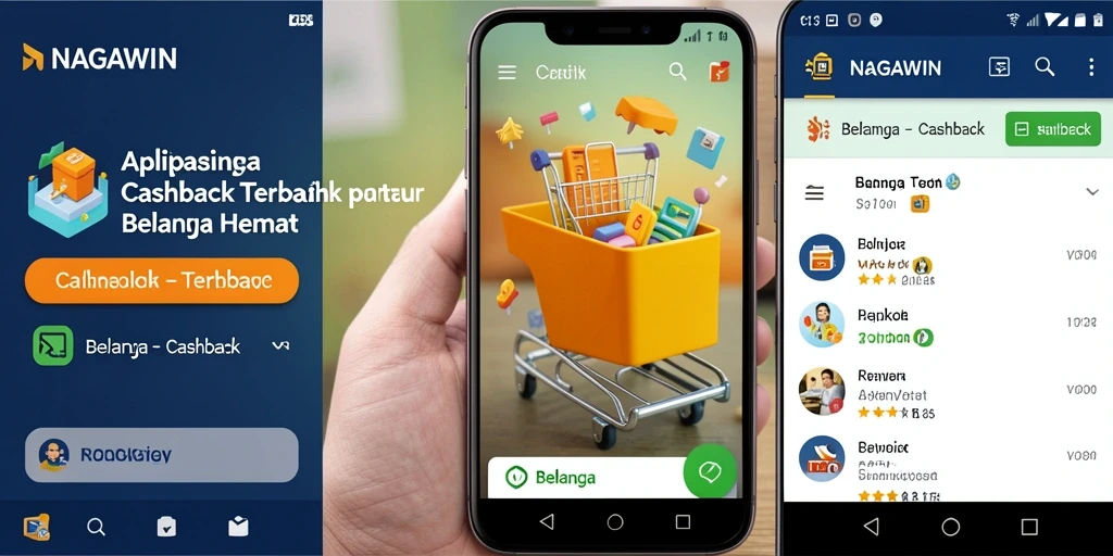 Tampilan antarmuka NAGAWIN dengan fitur cashback yang menarik.